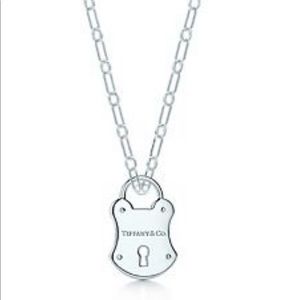 Tiffany Large Silver Lock Emblem & Tiffany Chain